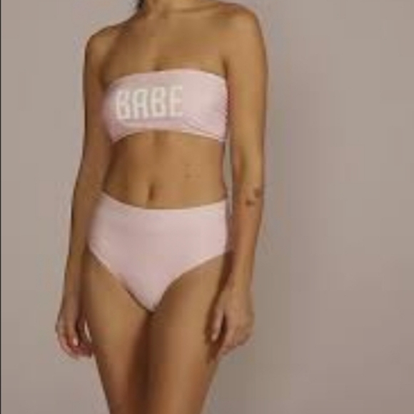 NWT DB Studio Bachelorette Swimsuits Tube Top Bikini in Pink Size Medium - Picture 2 of 15